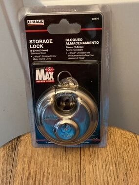 New U-Haul Storage Lock with 2 keys 2 3/4 inch Stainless Steel